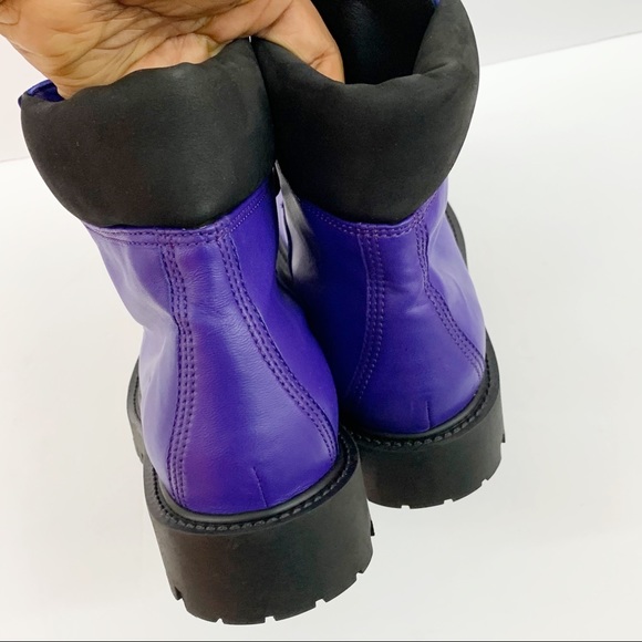 SOLD Moschino H&M Purple Leather Boots Women New - Picture 5 of 10